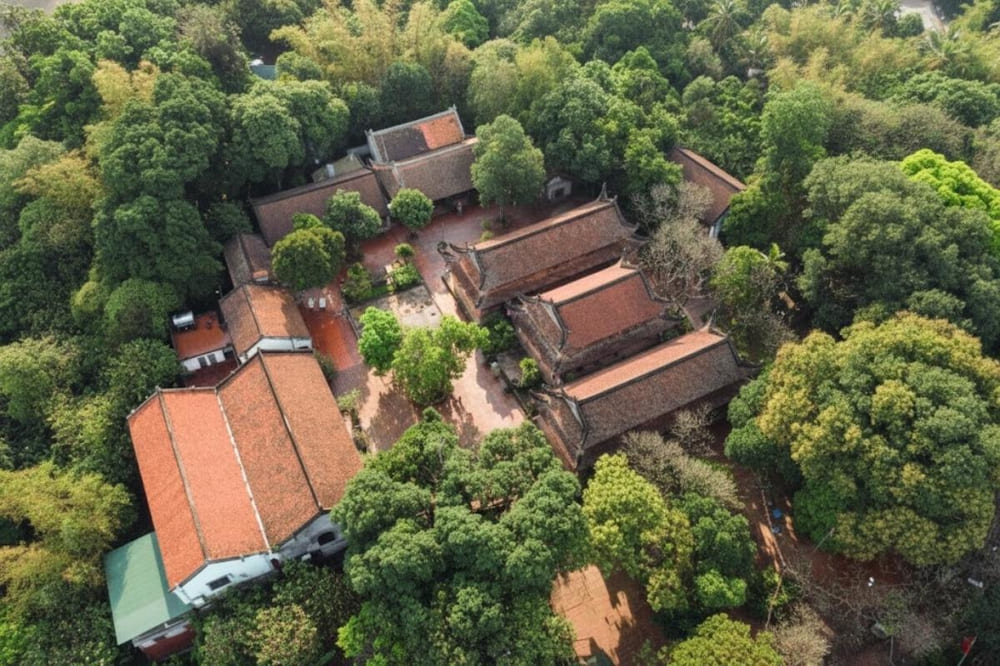 Toàn cảnh chùa Tây Phương Hà Nội từ trên cao